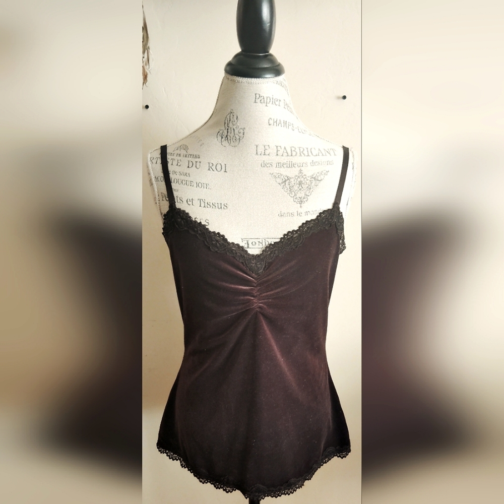 Apt 9 Elegant Chocolate Brown Velvet Camisole